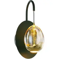 Highlight Applique a LED Golden Egg, nera/ambra, altezza 28 cm, spina