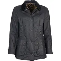 Barbour Giubbotto donna blu scuro Beadnell in cotone spalmato