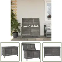The Living Store Cassapanca da giardino antracite 99x49,5x58,5 cm in legno massiccio di abete
