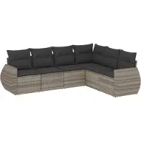 vidaXL Set di divani da giardino 6 pezzi con cuscini in rattan grigio chiaro