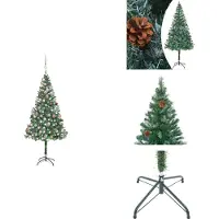 vidaXL Albero di Natale artificiale con luci, pigne e baubles 180 cm - Alberi di Natale