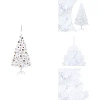 vidaXL Albero di Natale artificiale con luci e decorazioni bianco 150 cm - Alberi di Natale