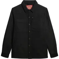 Superdry per uomo. M4010862A Sovracamicia Merchant Wool nero (L), Casual, Lana, Manica lunga