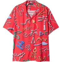 Desigual , Camicia con motivi artistici, Viscosa, Rosso, XL