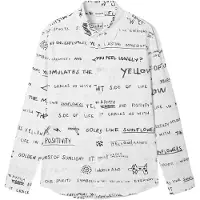 Desigual , Camicia a maniche lunghe con scritte, Cotone, Bianco, S