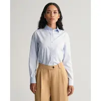 Gant per donna. 4300348 Camicia in popeline blu vestibilità regolare (42), Casual, Cotone, Manica lunga
