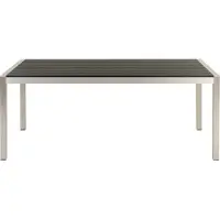 Beliani Tavolo da pranzo in alluminio nero/argento per 6 persone 180 x 90 cm design moderno