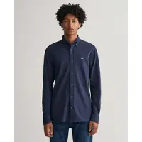 Gant per uomo. 3230243 Camicia in piqué blu scuro dalla vestibilità regolare (XXL), Casual, Cotone, Manica lunga, Navy