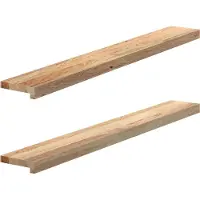vidaXL Davanzali 2 pezzi Legno massiccio di quercia non trattato 120x15x2 cm