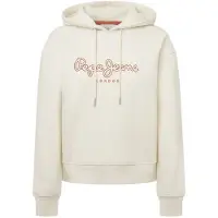 Pepe Jeans per donna. PL581459 Felpa bianca con cappuccio Frida (L), Bianco, Casual, Cotone, Sostenibile