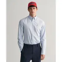 Gant per uomo. 3000132 Camicia slim fit in popeline a righe azzurre (S), Blu, Casual, Cotone, Classico, Manica lunga