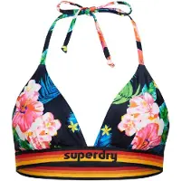 Superdry per donna. W3010359A Top bikini a triangolo con logo vintage blu scuro (M), Beachwear, Polister riciclato, Sostenibile, Navy