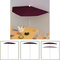 The Living Store Mezzo ombrellone con asta 180x90 cm Rosso Bordeaux