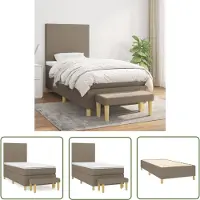 The Living Store Letto a molle con materasso Taupe 80x200 cm in tessuto