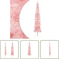 The Living Store Mezzo albero di Natale artificiale con supporto Slim Pink 240 cm