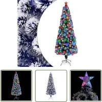 The Living Store Albero di Natale artificiale con LED bianco e blu 240 cm in fibra di vetro