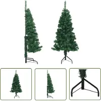 The Living Store Albero di Natale artificiale ad angolo Verde 150 cm PVC