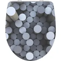 Schutte Duroplast HG sedile per WC ROUND DIPS, coperchio per WC con chiusura morbida, sgancio rapido, sedile per WC