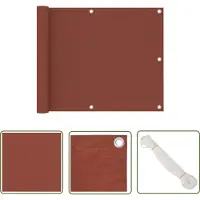The Living Store Schermo privacy per balcone Terracotta rosso 75x500 cm Tessuto Oxford