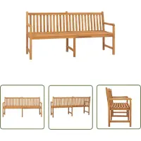 The Living Store Panca da giardino 180 cm in legno massiccio di teak
