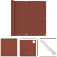 The Living Store Paravento per balconi rosso terracotta 90x500 cm Tessuto Oxford