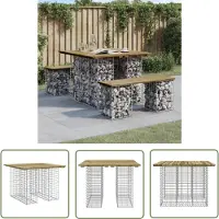 The Living Store Panca da giardino in gabbione 100x102x72 cm in legno di pino impregnato