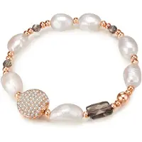 Lulu & Jane Braccialetto oro rosé / bianco perla