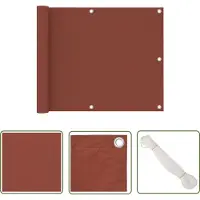The Living Store Schermo privacy per balcone rosso terracotta 75x300 cm Tessuto Oxford