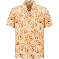 Shiwi Men Shortsleeve Washed Flower Light Beige Taglia: S | Camicie Casual Outlet | Uomo | Marrone
