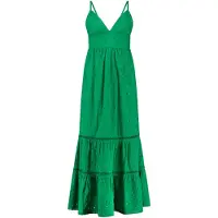 Shiwi Jasmin Dress Embro Broderie Green Taglia: S | Maxi abiti Outlet | Donna | Verde
