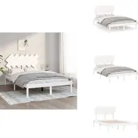 vidaXL Letto in legno massiccio bianco 135x190 cm - Letti e reti