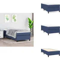 vidaXL Letto Boxspring blu 90x200 cm in tessuto - Letti e strutture letto