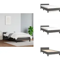 vidaXL Struttura letto con testiera grigia 90x200 cm in Pelle finta - Letti e strutture letto