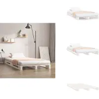 vidaXL Letto a pallet bianco 75x190 cm in legno di pino massiccio - Letti e strutture letto