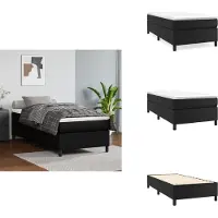 vidaXL Letto a molle insacchettate nero 90x200 cm in Pelle finta - Letti e strutture letto
