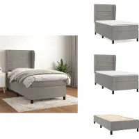 vidaXL Letto a molle con materasso grigio chiaro 90x200 cm in velluto - Letti e strutture letto