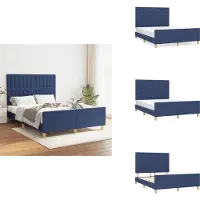 vidaXL Struttura letto con testiera in tessuto blu 140x190 cm - Letti e strutture letto
