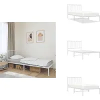 vidaXL Giroletto con testata in metallo bianco 90x190 cm - Letti & reti