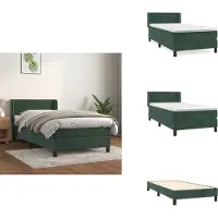 vidaXL Letto a molle con materasso verde scuro 80x200 cm in velluto - Letti e strutture letto
