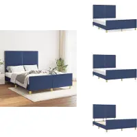 vidaXL Struttura letto con testiera in tessuto blu 140x190 cm - Letti e strutture letto