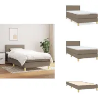 vidaXL Letto a molle con materasso in tessuto taupe 100x200 cm - Letti e strutture letto