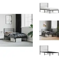 vidaXL Struttura letto con testiera in metallo nero 80x200 cm - Letti e strutture letto