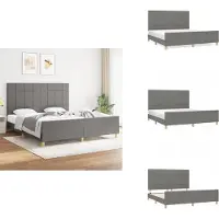 vidaXL Struttura letto con testiera in tessuto grigio scuro 180x200 cm - Letti e strutture letto