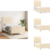 vidaXL Struttura letto con testiera in tessuto panna 90x200 cm - Letti e strutture letto