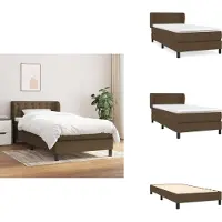 vidaXL Letto a molle con materasso marrone scuro 90x190 cm in tessuto - Letti e strutture letto