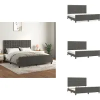 vidaXL Struttura letto con testiera grigio scuro 180x200 cm in velluto - Letti e strutture letto