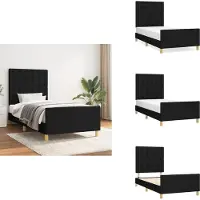 vidaXL Struttura letto con testiera in tessuto nero 90x200 cm - Letti e strutture letto