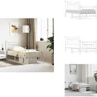 vidaXL Struttura letto con testiera e pediera in metallo bianco 90x190 cm - Letti e strutture letto