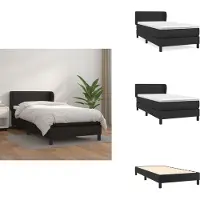 vidaXL Letto a molle con materasso nero 90x190 cm in Pelle finta - Letti e strutture letto