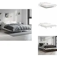 vidaXL Struttura letto bianco lucido 135x190 cm in legno - Letti e strutture letto